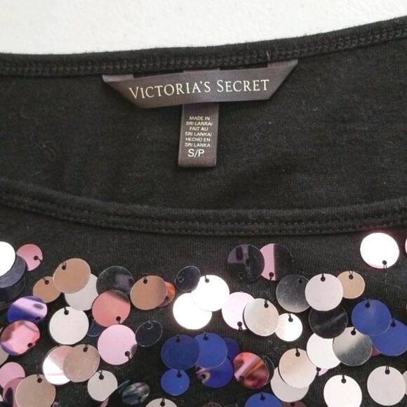 Rare Victoria's Secret Sequin Disc Raglan Top VS - Picture 7 of 8